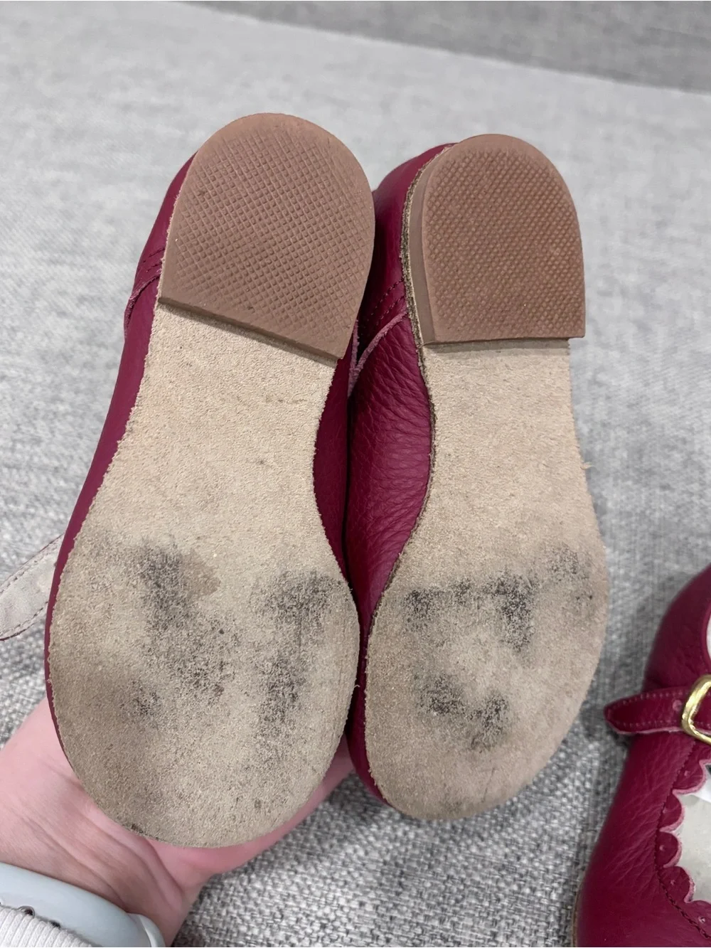Zimmermann Burgundy Scalloped Mary Jane Baby Shoes